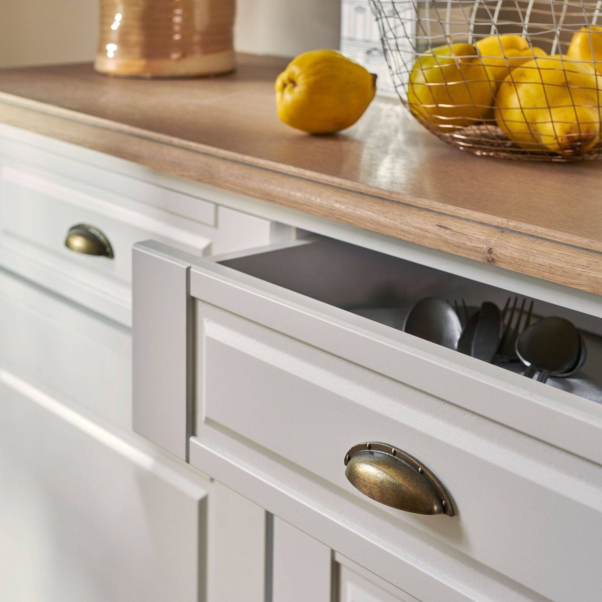 Buffet bois/blanc 3 portes 3 tiroirs - APPOLINE blanc, CAMIF