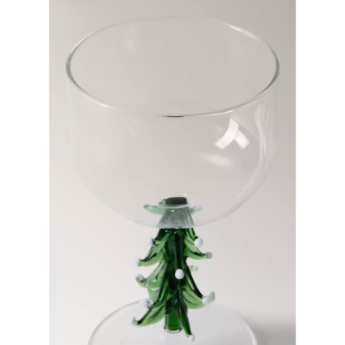 Verre à pied avec détail sapin vert forêt, MANGO HOME