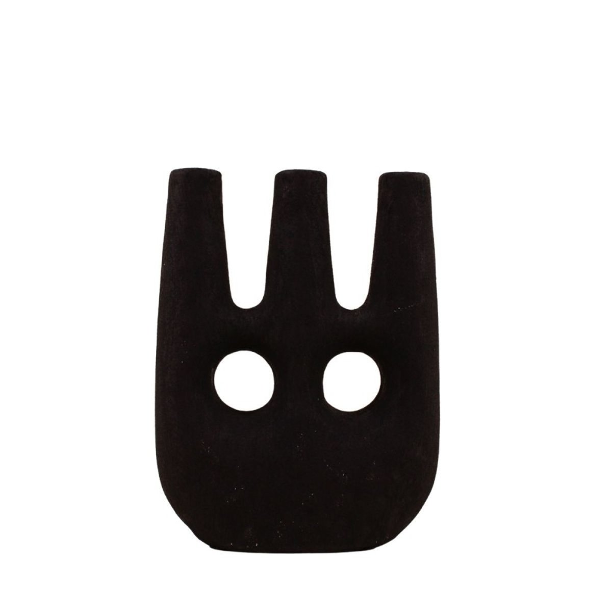 Bougeoir ethnique céramique 24cm noir, ORNAMI