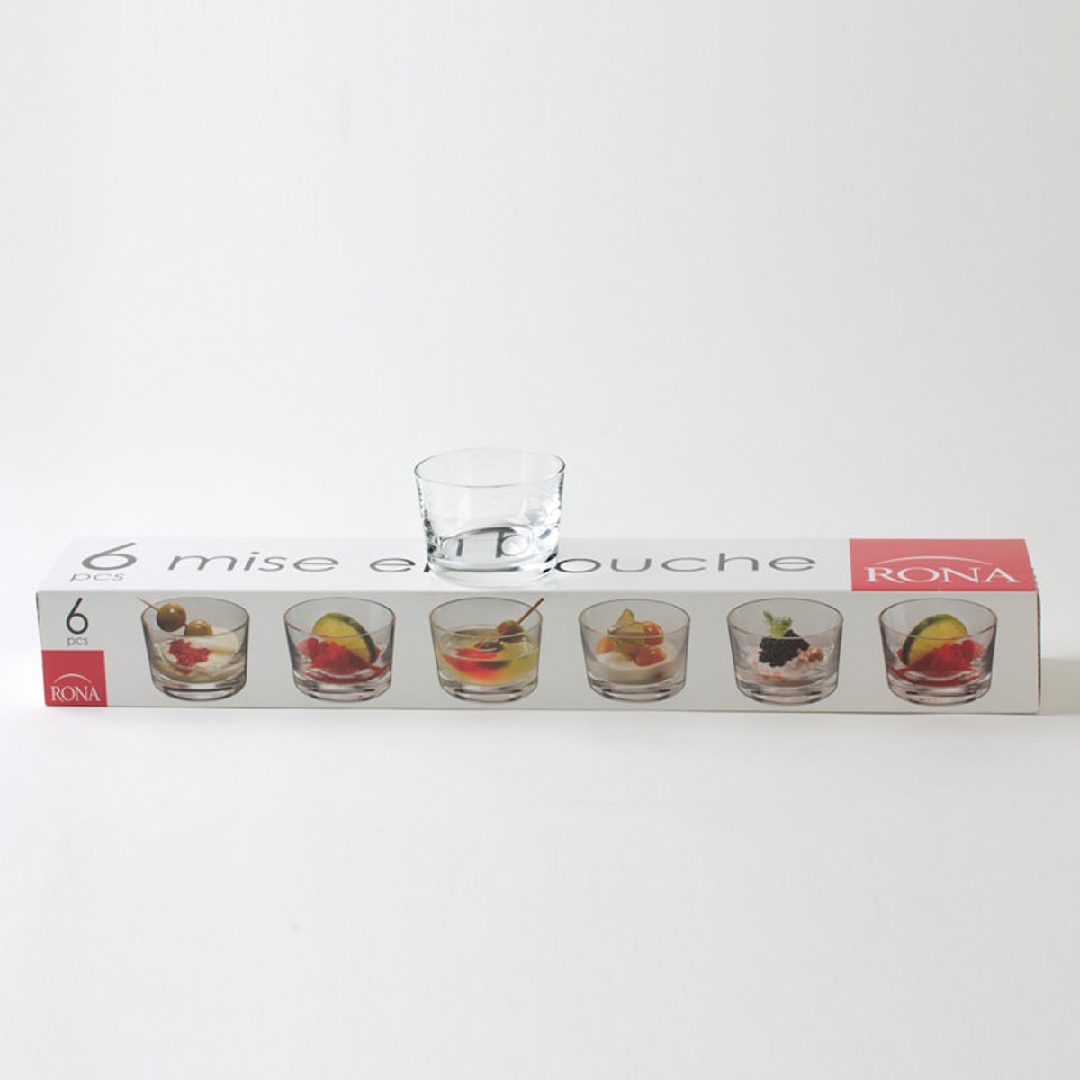 Boîte de 6 mises en bouche Droit transparent / cristal, RONA