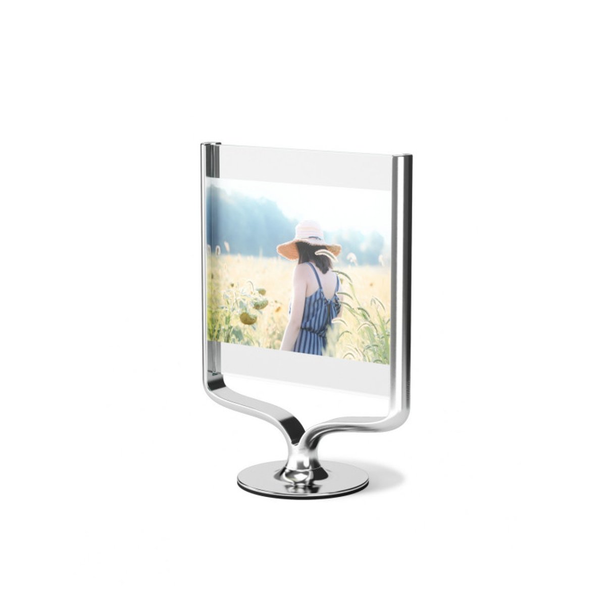 Cadre photo à poser design métal  WISHBONE argent, UMBRA