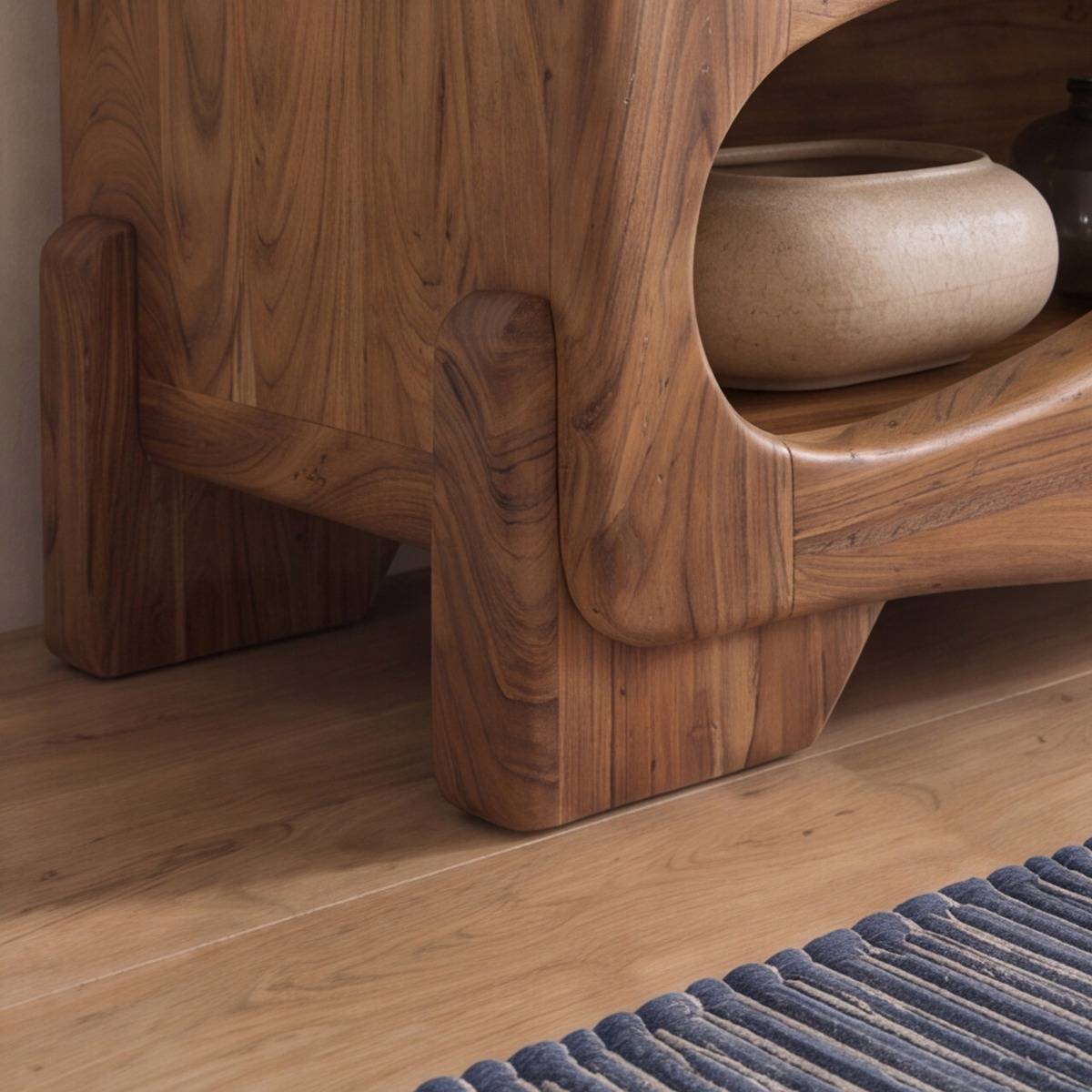 Meuble TV en bois d'acacia TRINITE bois clair, MADE IN MEUBLES