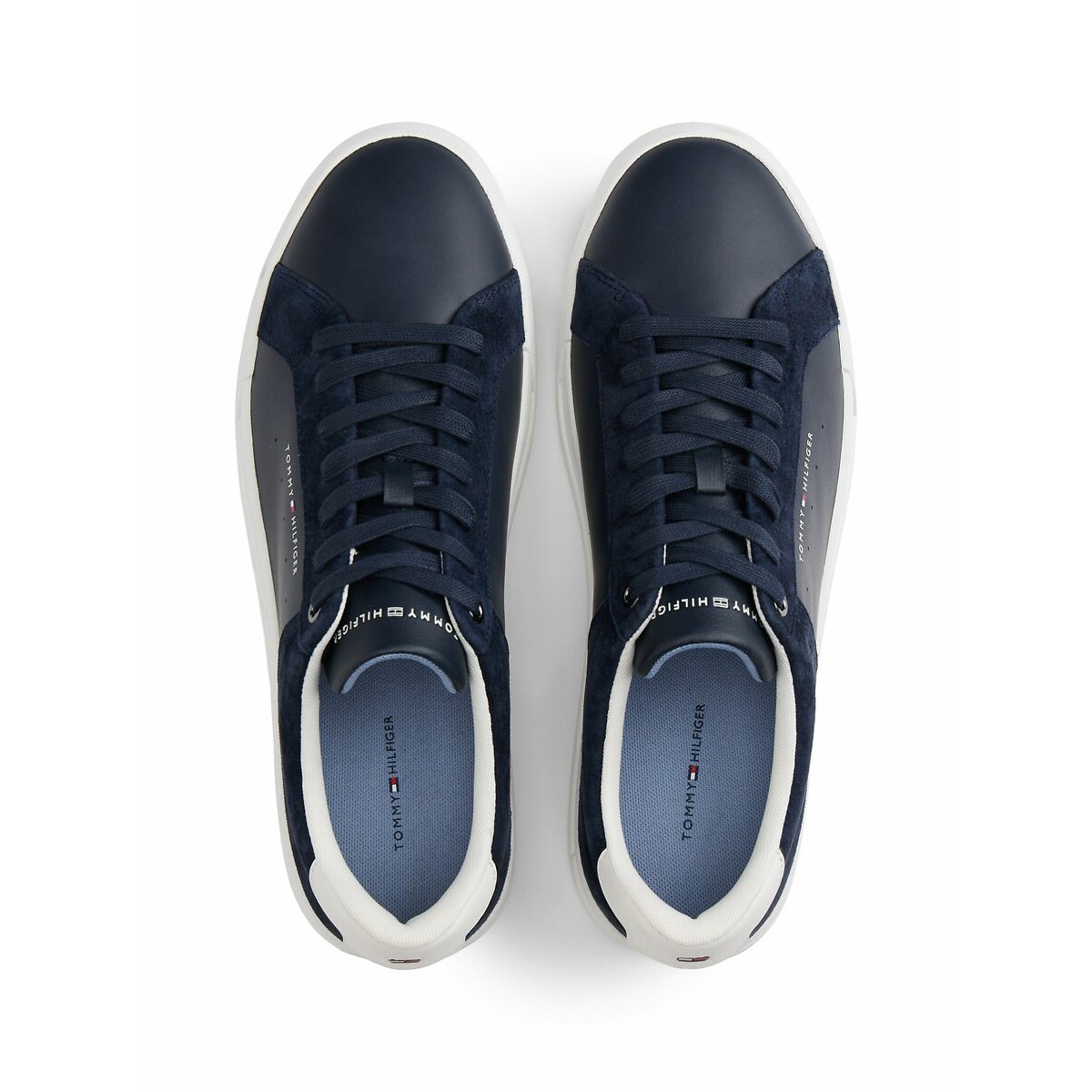 Leather Trainers navy blue, TOMMY HILFIGER