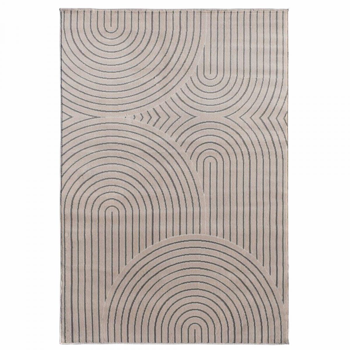 Tapis salon LYN1 TINCIA, tapis ton sur ton moderne et contemporain beige, noir, UN AMOUR DE TAPIS