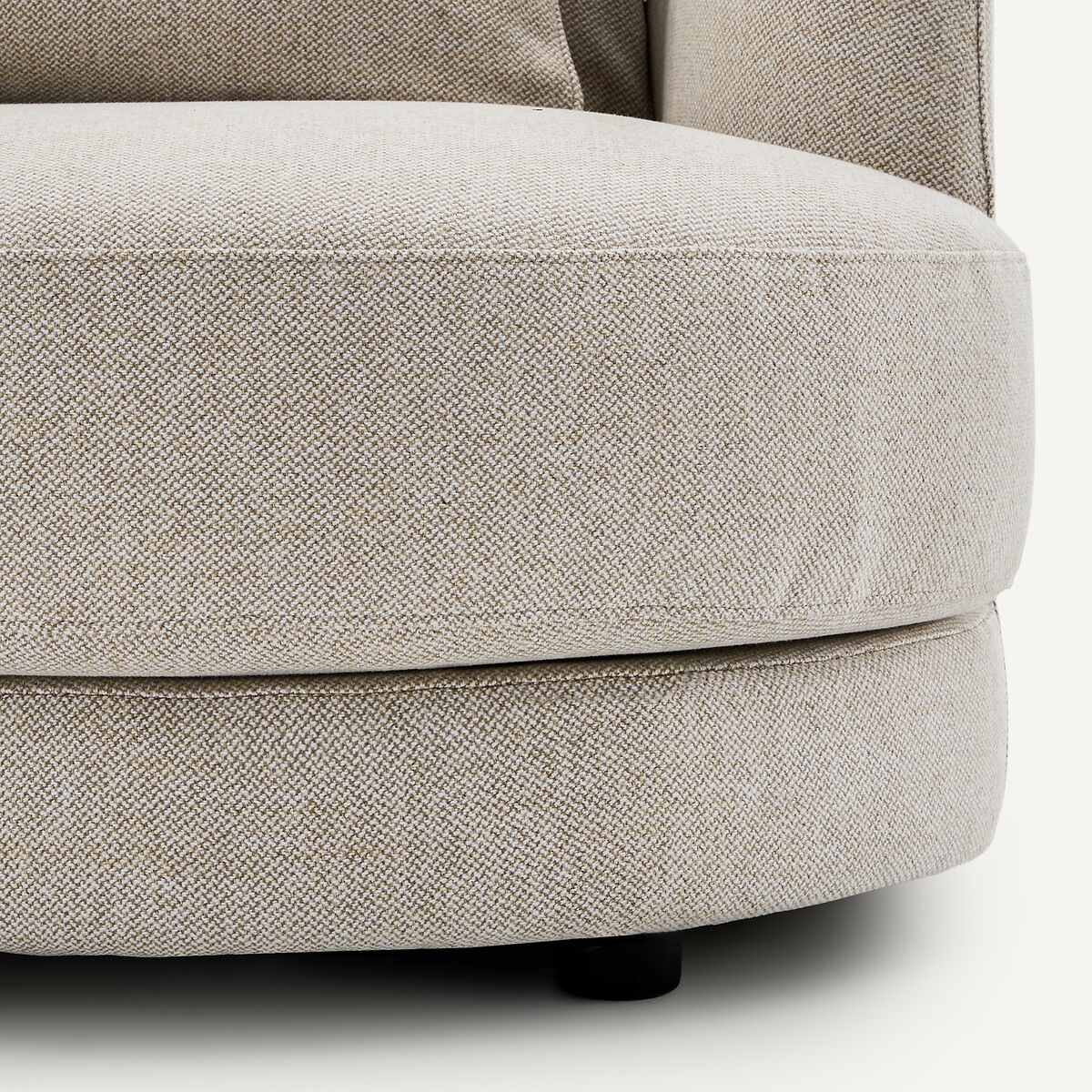 Demi-canapé droit, arrondi, modulable en tweedé, TIBERIO ivoire, AM.PM