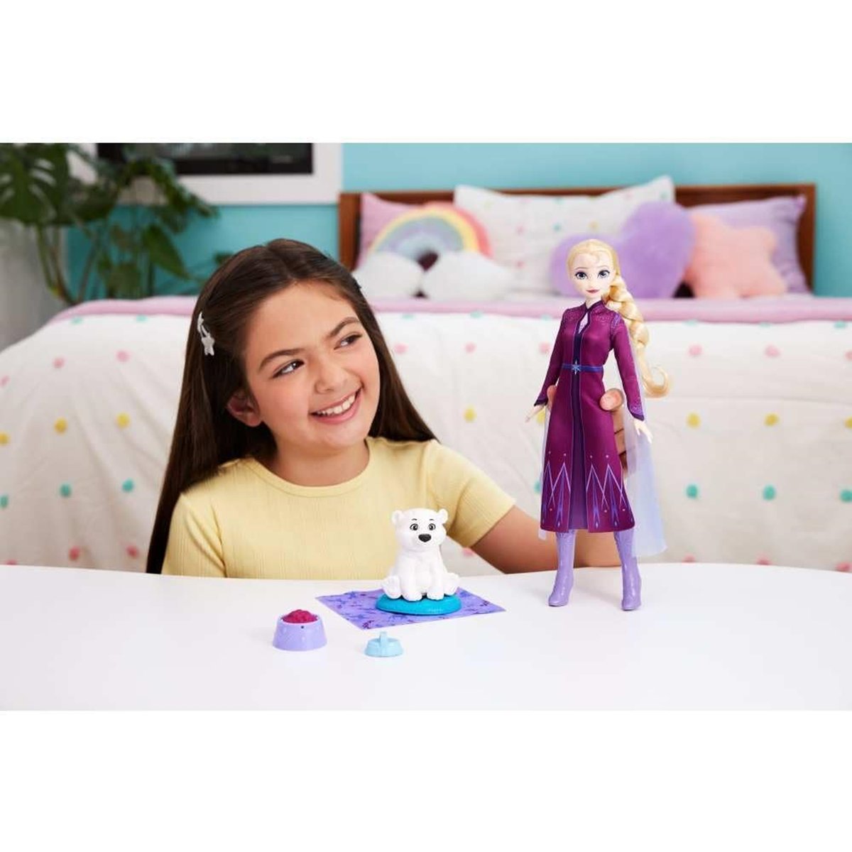 Disney La Reine Des Neiges-Coffret Elsa Et L'Ourson multicolore, MATTEL