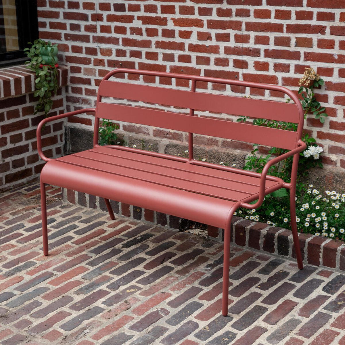 Banc de jardin en aluminium 118cm Framboise SOHA framboise, WILSA GARDEN