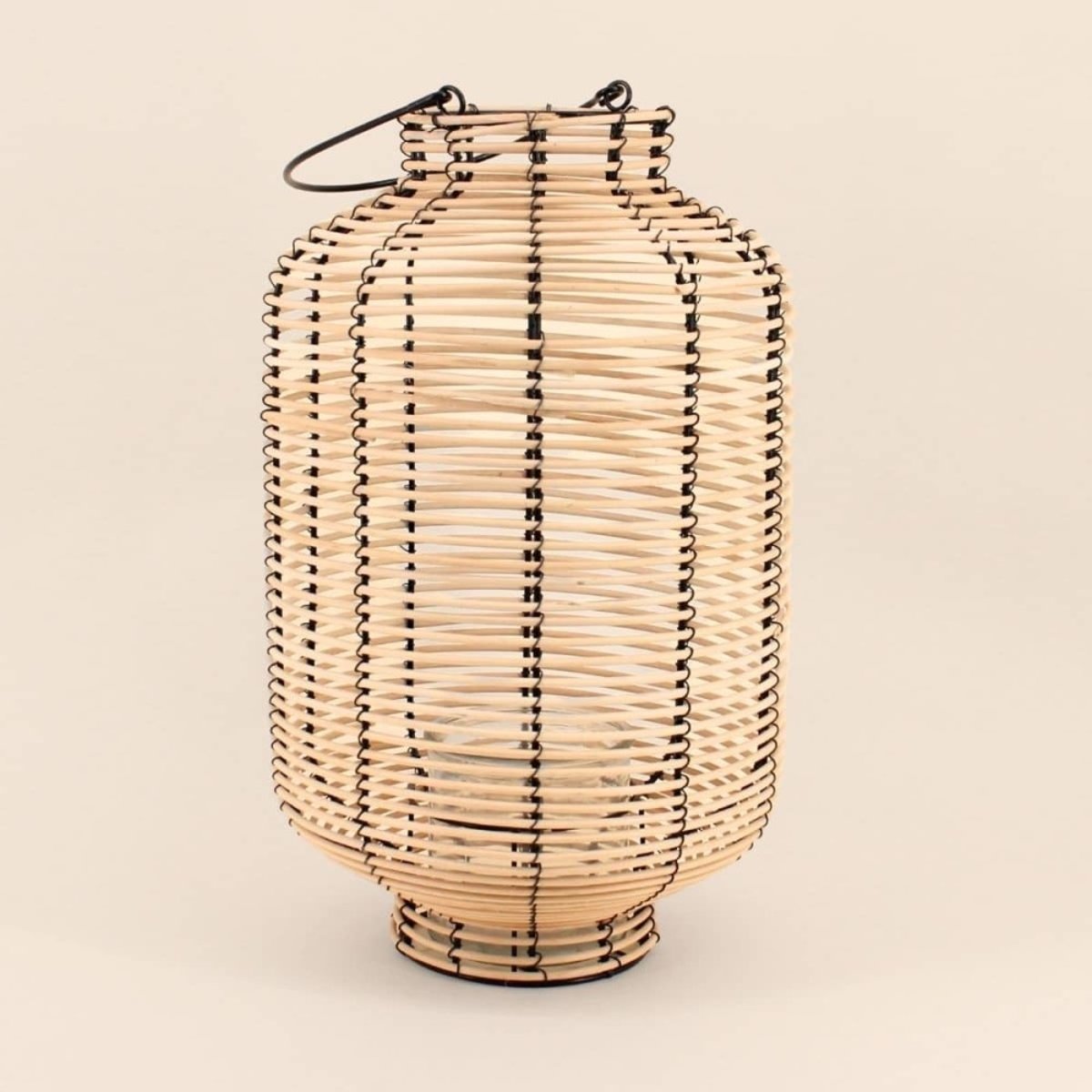 Lanterne en rotin 46cm naturel, ORNAMI
