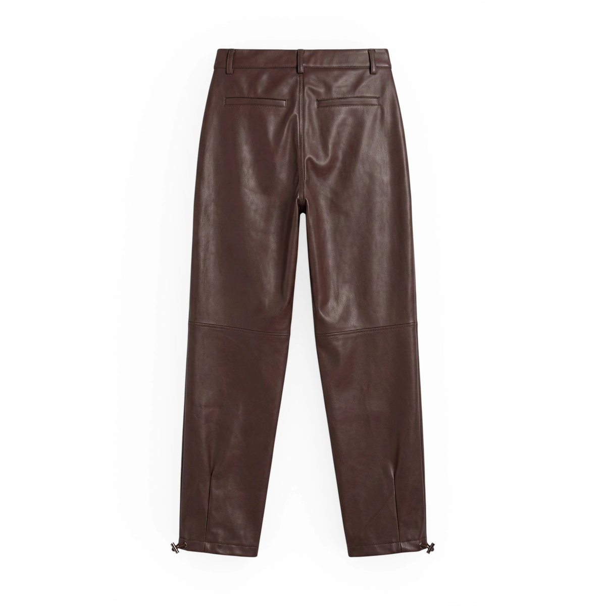 Pantalon en simili cuir à fermeture zippée black coffee, ZERO