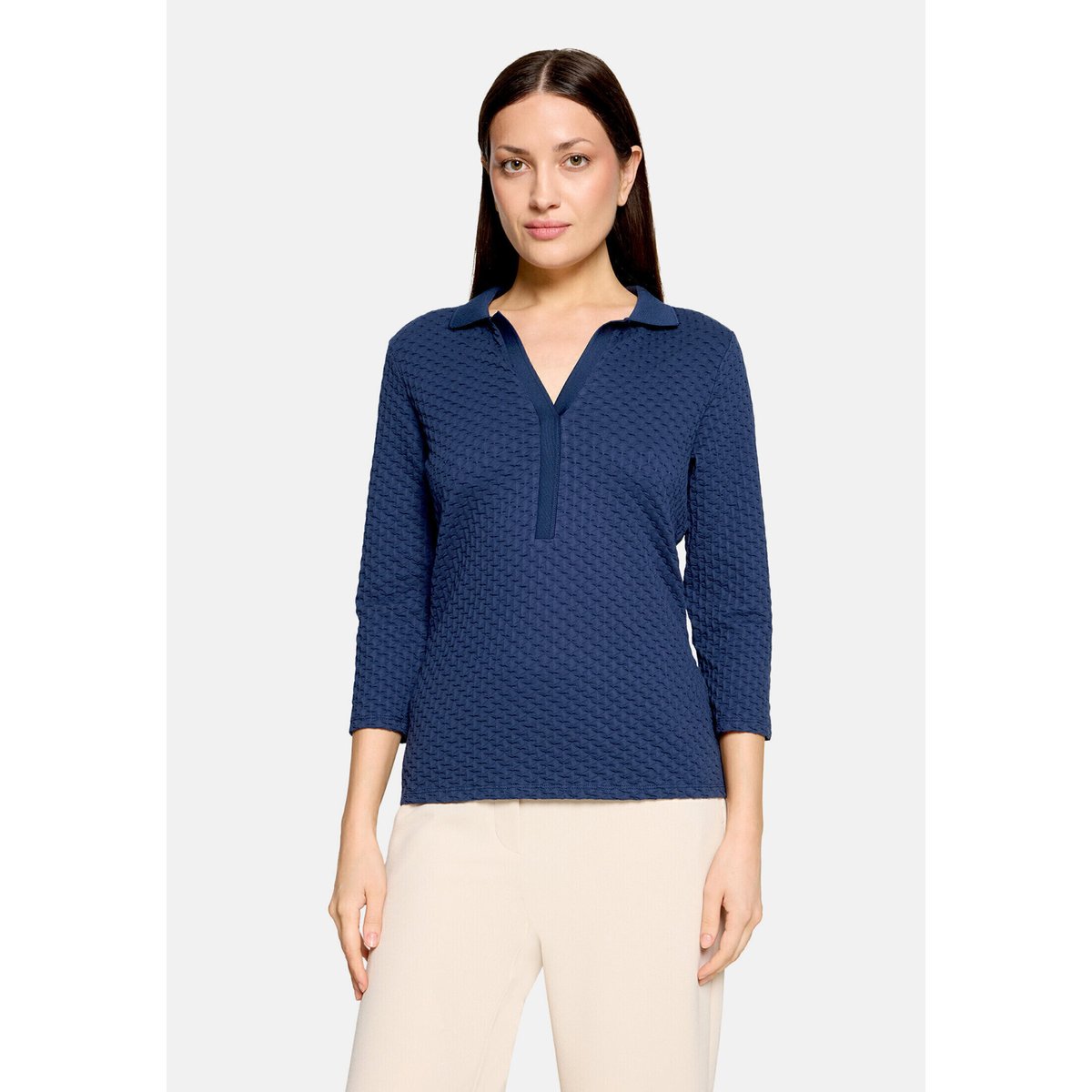 T-shirt basique avec structure iris blue, BETTY BARCLAY