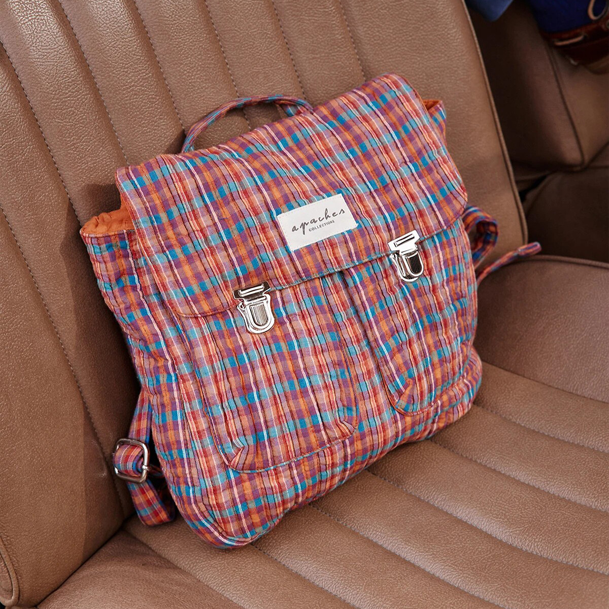 Sac à dos, SUJI carreaux, APACHES COLLECTIONS