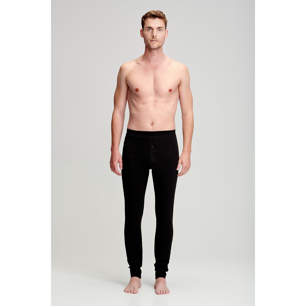 Caleçon long en coton bio et kapok noir intense, ARMOR-LUX