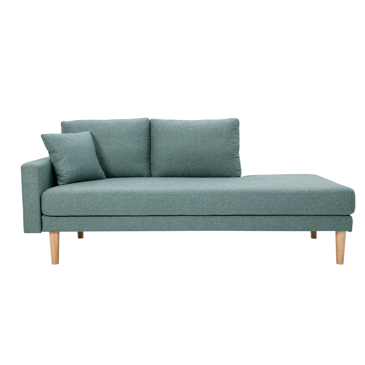 Méridienne scandinave L190 cm pieds bois clair BERTILLE vert, MILIBOO