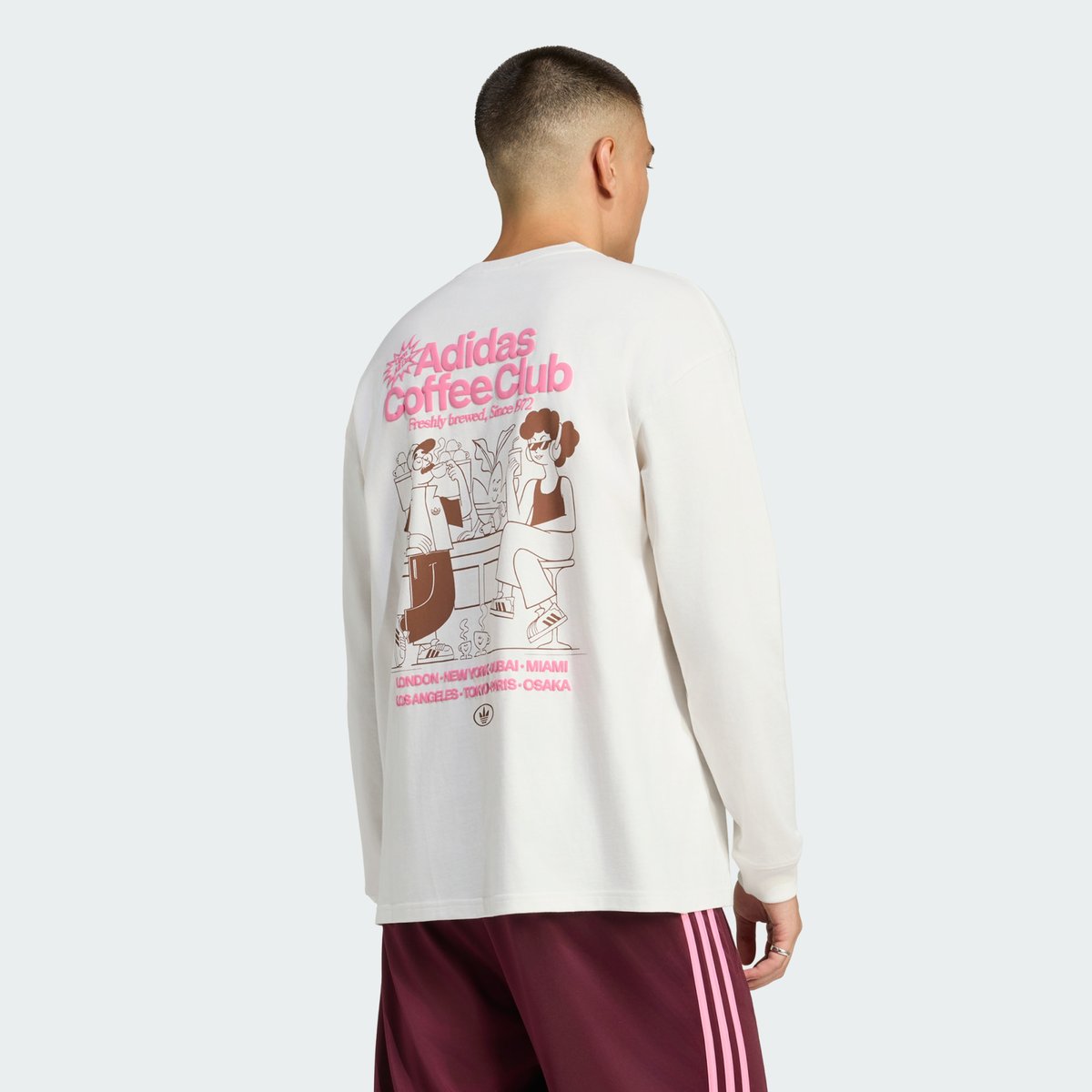 T-Shirt À Manches Longues Graphique Large Cafe core white / preloved brown, adidas Originals