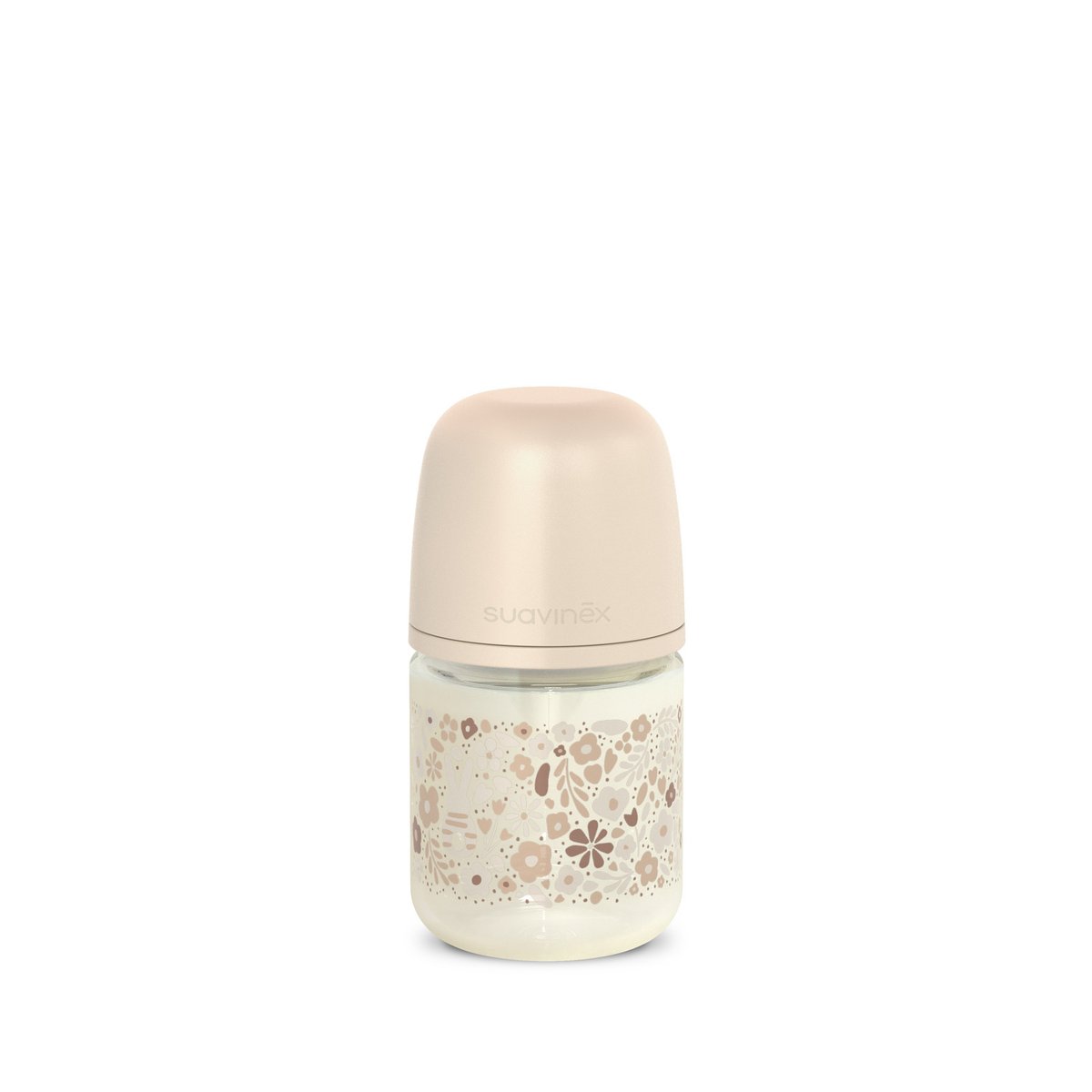 Biberon en verre avec tétine SX Pro 120 ml débit S beige neutre, SUAVINEX