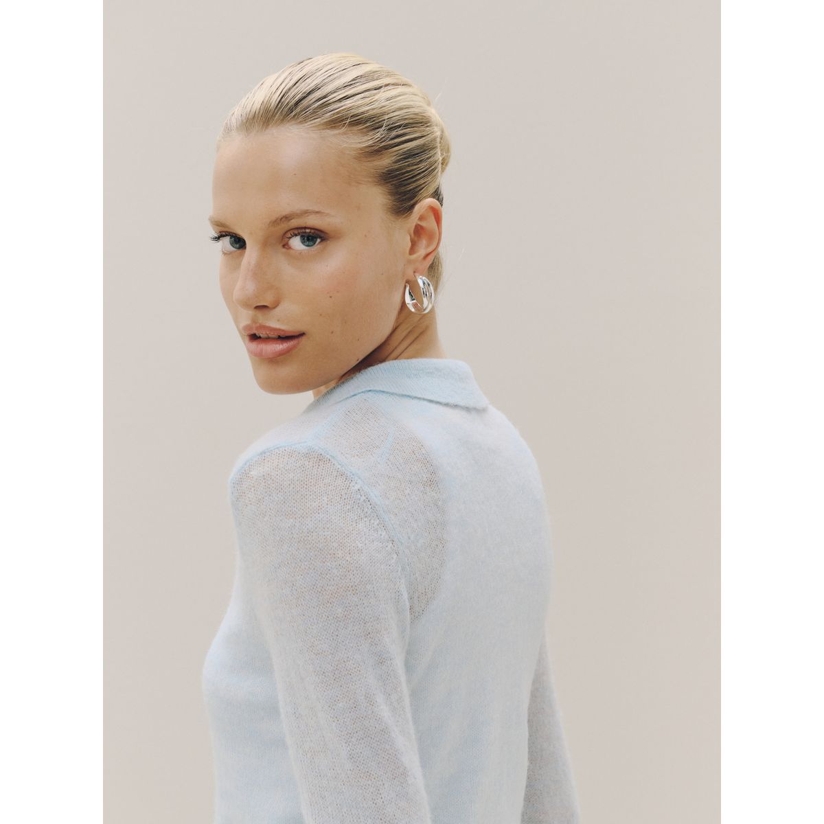 Chemise en maille transparente bleu clair, NEXT