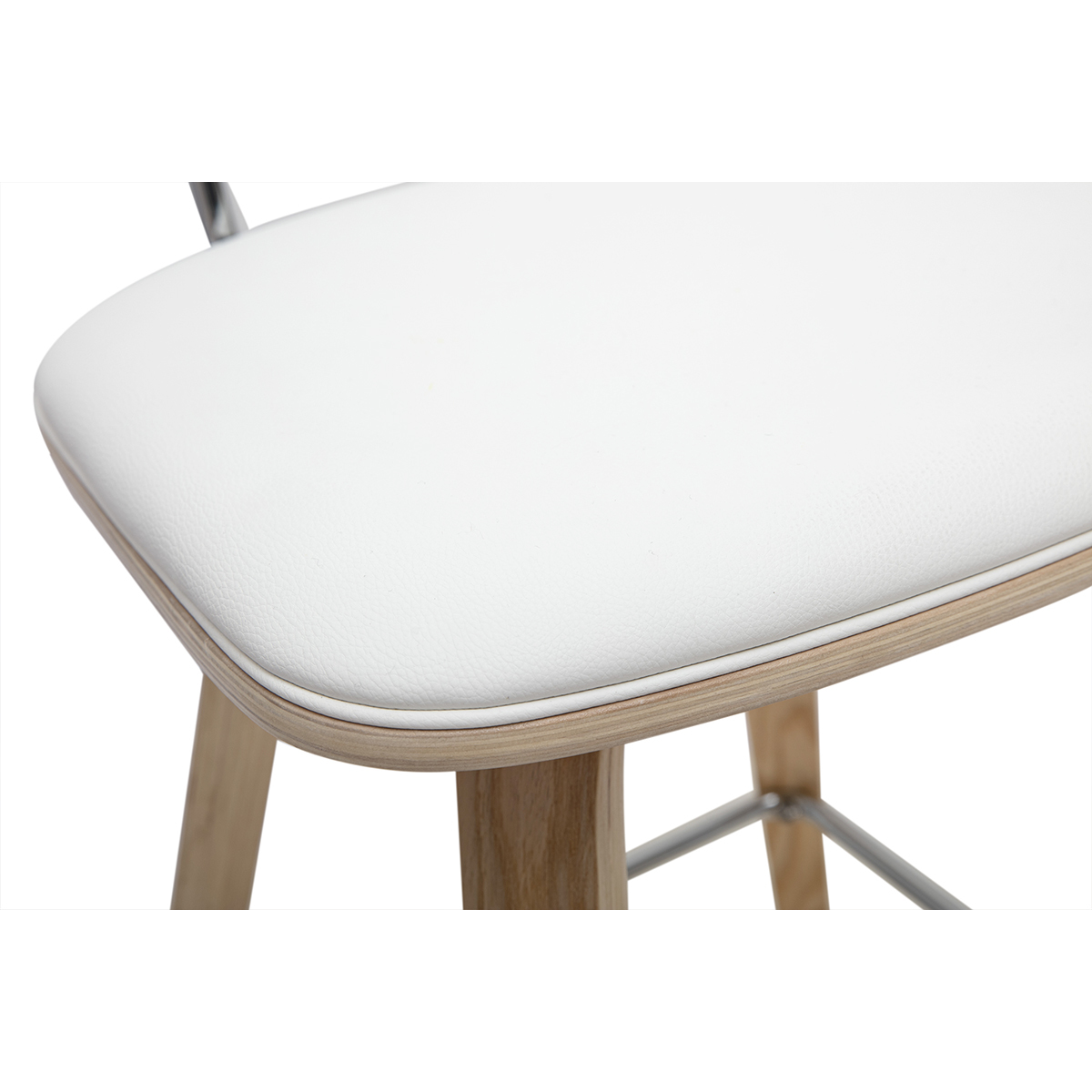 Tabourets de bar noirs et bois foncé H66 cm (lot de 2) SEGUR blanc, MILIBOO