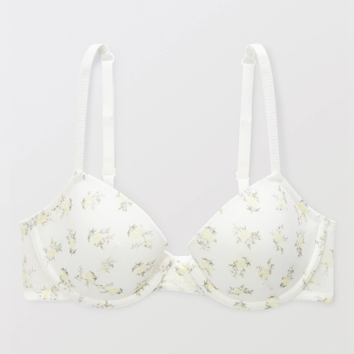 Soutien-gorge corbeille paddé JANE en tulle imprimé ecru, MONOPRIX