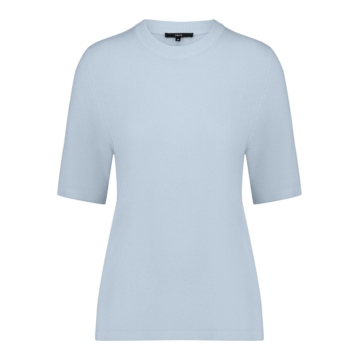 Pull-over en maille basique manches courtes blue fog, ZERO