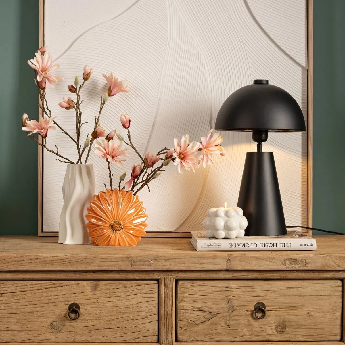 Vase en forme de fleur orange, EDEN