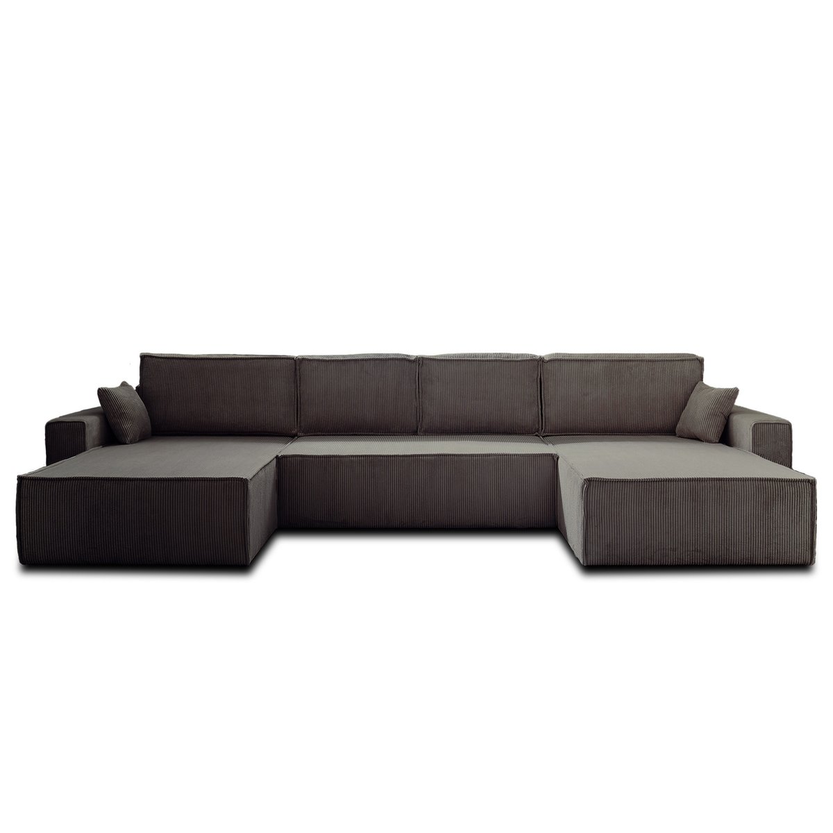 Canapé Panoramique Convertible 7 places - DELLIA gris foncé, BEST MOBILIER