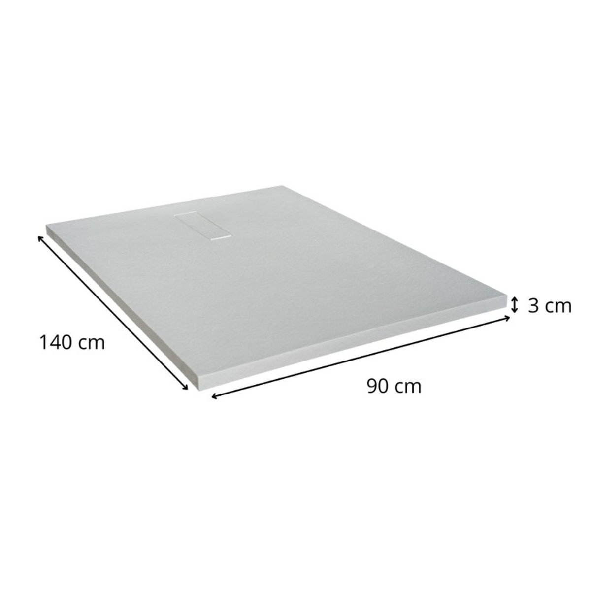 Receveur de douche aspect pierre extra-plat blanc SOMA blanc, MOB IN