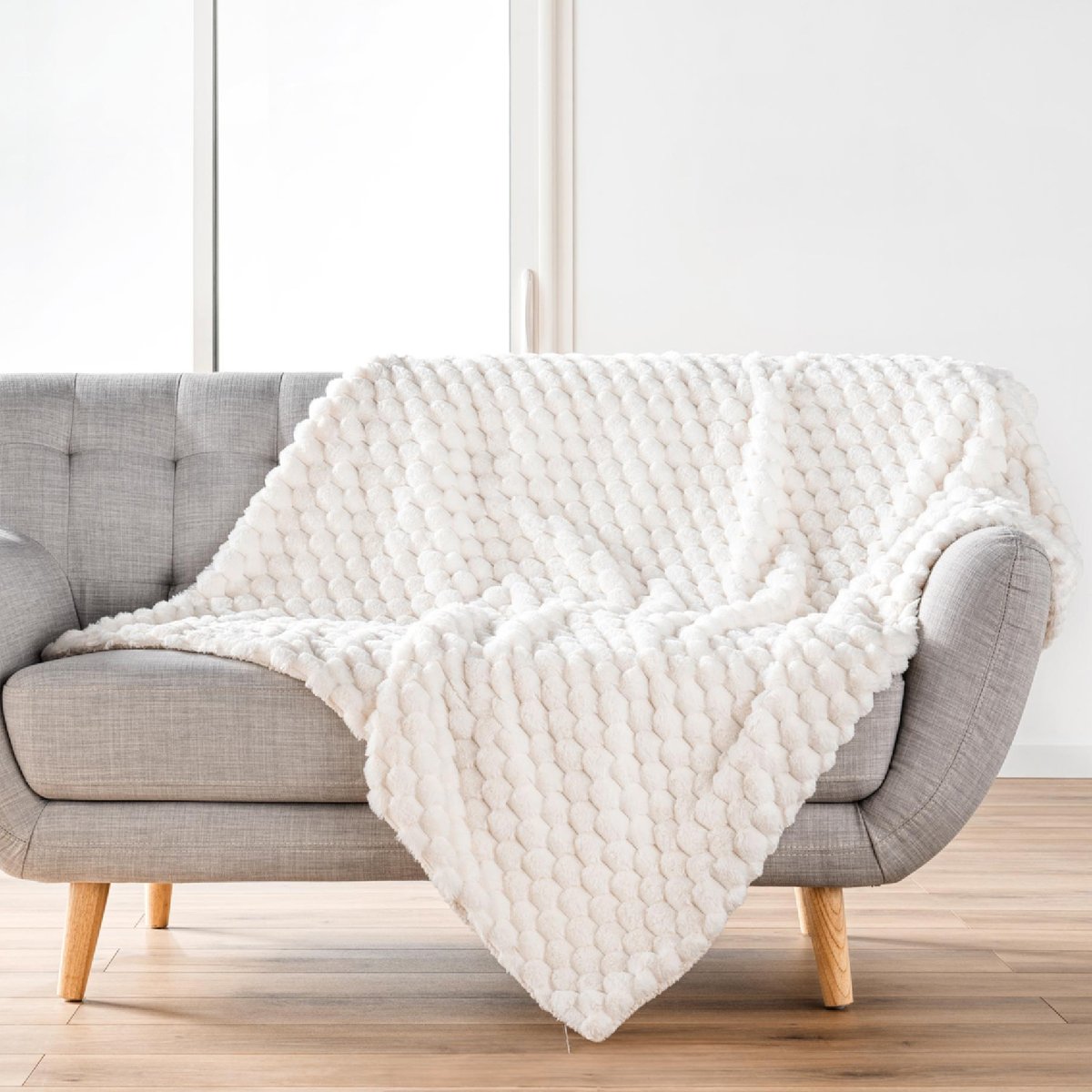 Plaid polaire et sherpa naturel, DOUCEUR D'INTÉRIEUR