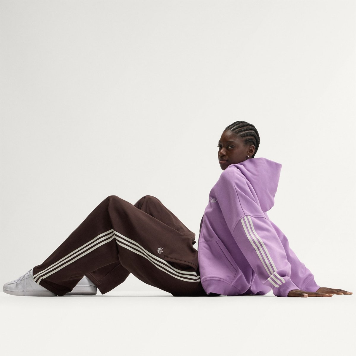 Pantalon De Survêtement Ourlets Droits 3 Bandes Adisignature dark brown / off white, adidas Originals