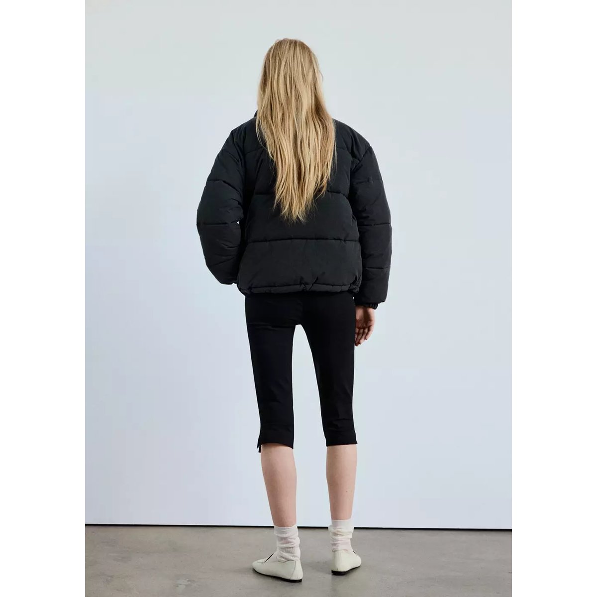 Anorak matelassé col imitation fourrure gris anthracite, MANGO