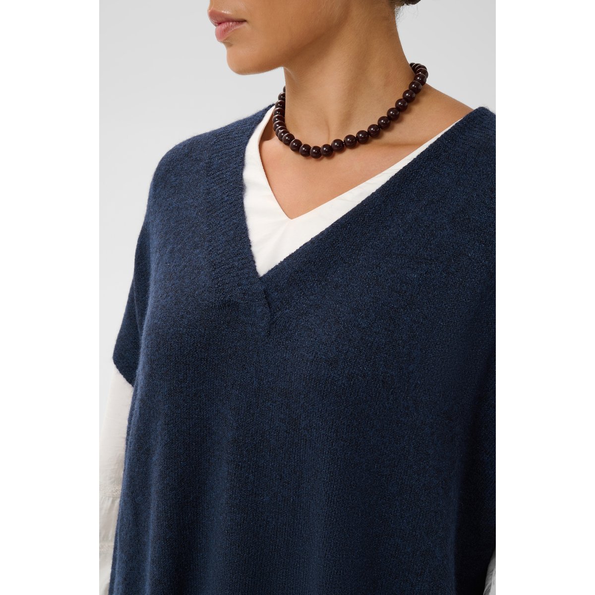 Poncho bleu midnight marine, KAFFE CURVE
