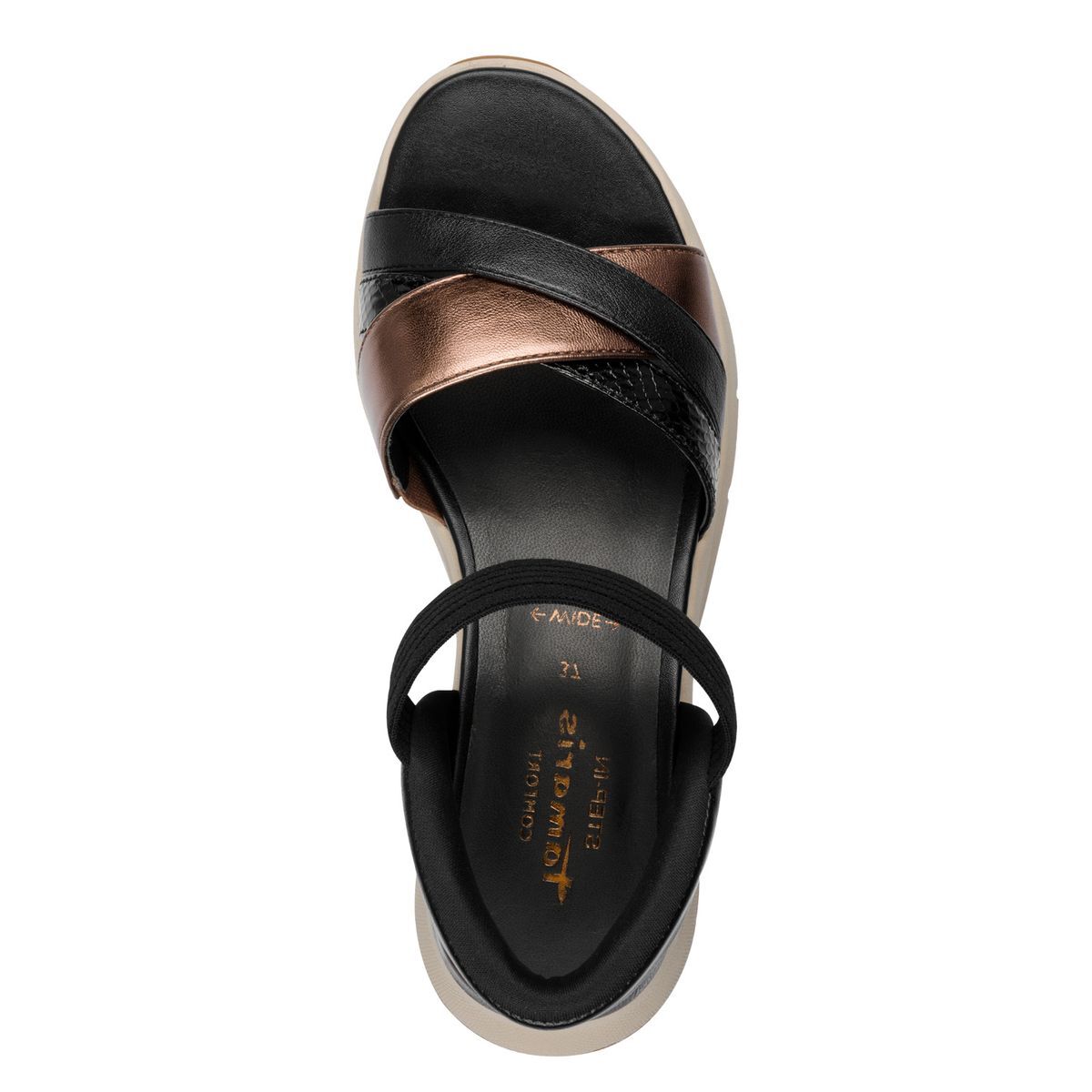 Sandale à talon femme noir combiné, TAMARIS