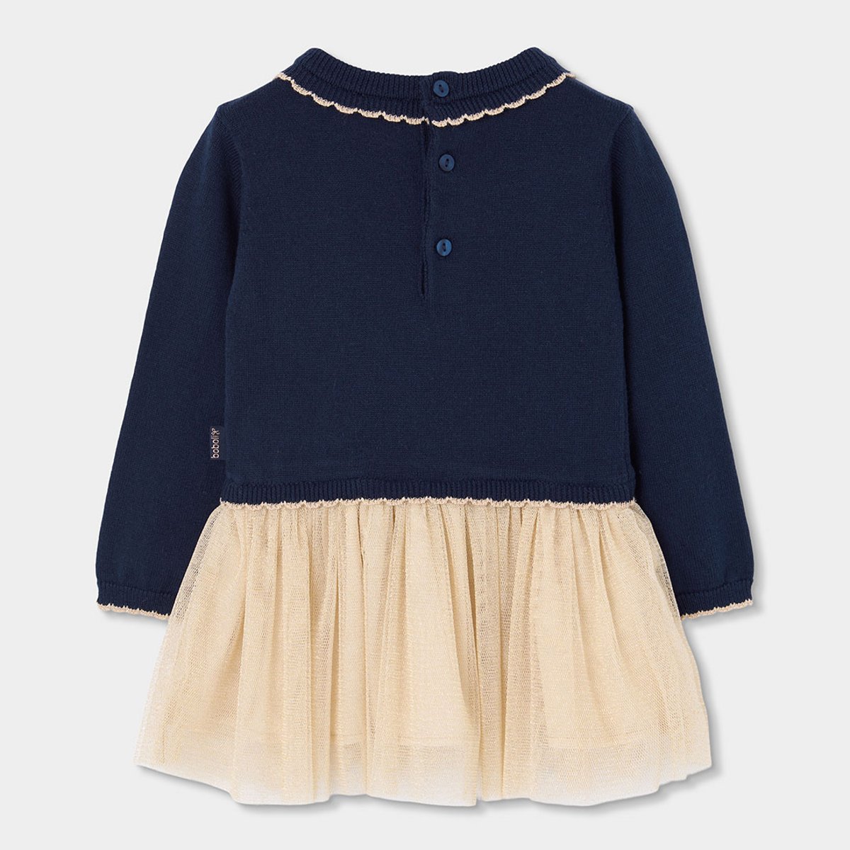 Robe fille en tulle avec noeud bleu, BOBOLI