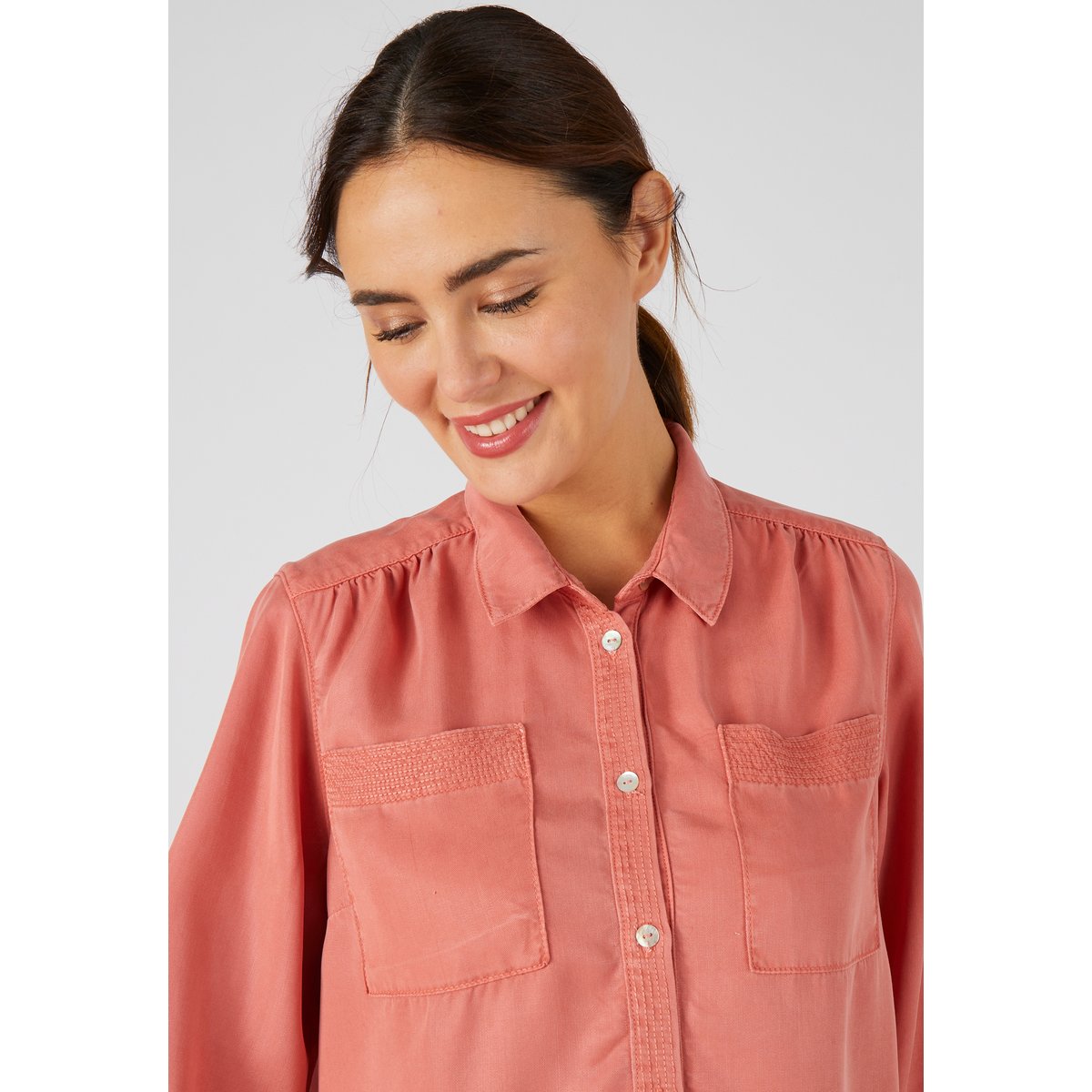 Chemisier fibres lyocell Tencel(TM) vieux rose, DAMART