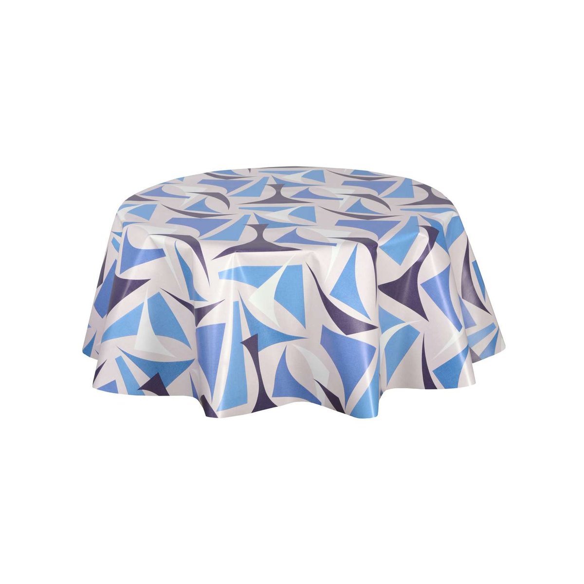 Nappe en toile cirée ronde FIGU bleu, TOILINUX