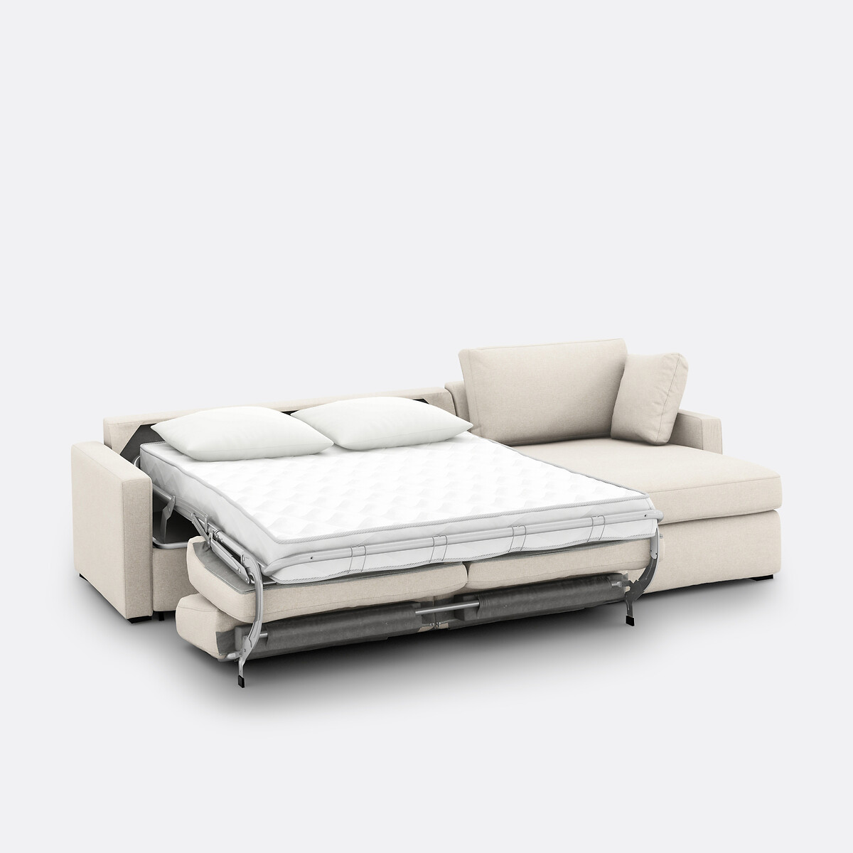 Canapé d'angle, convertible, 4 places, en polyester, Comfort Bultex®, TIMOR ecru, LA REDOUTE INTERIEURS