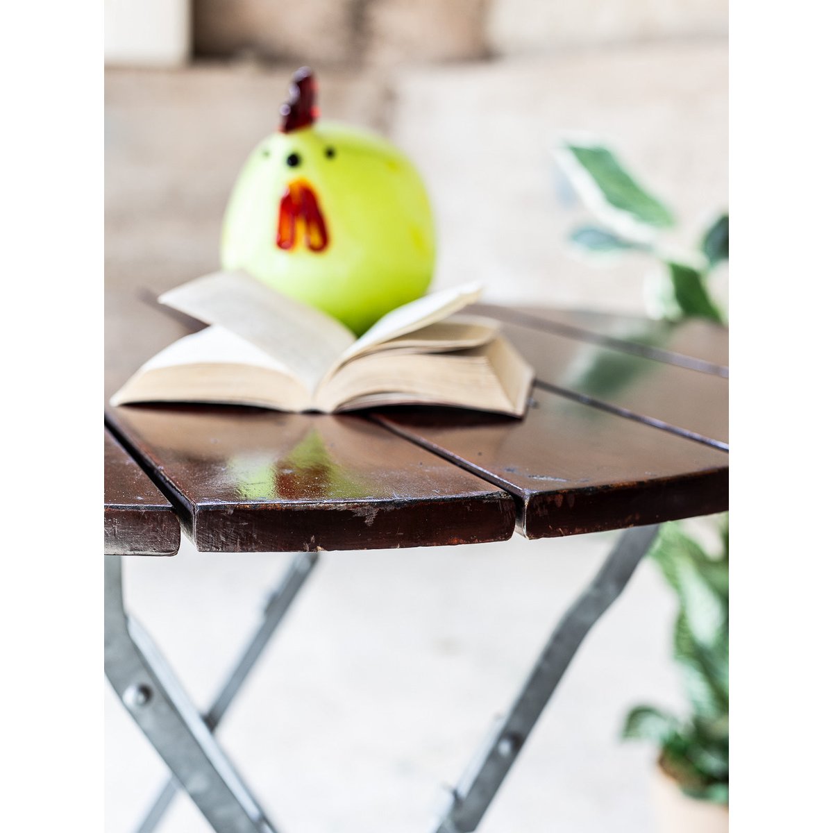 Table à manger pliable d'extérieur Romy N°1558 - Bon état bois foncé, DEBONGOUT