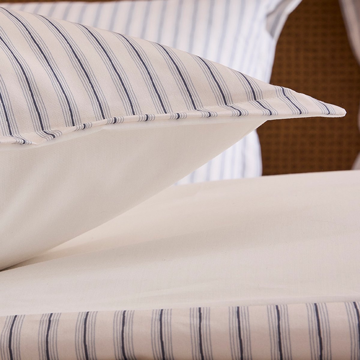 Taie d'oreiller imprimée en percale de coton, TISSAGE beige clair, ESSIX