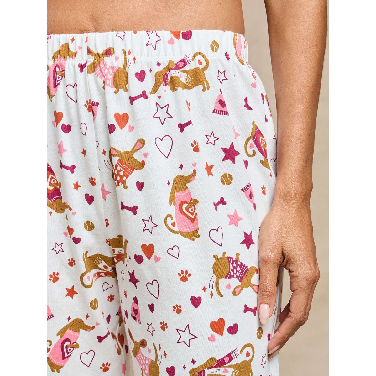 Lot de 2 pyjamas femme maille jersey imprimé fond blanc, DAXON