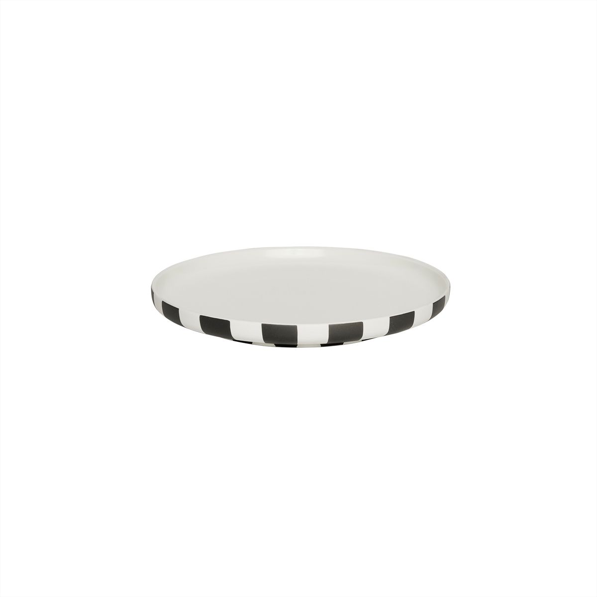 Assiette en grès à rayures LIVING noir, OYOY LIVING DESIGN