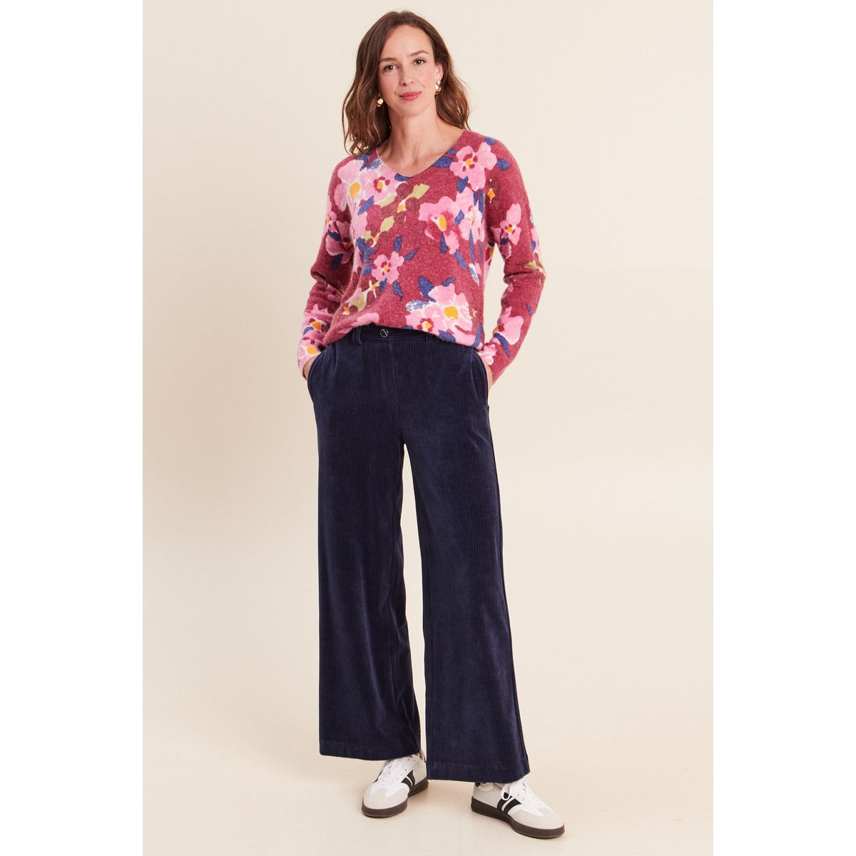 Pantalon en velours bleu marine, BREAL