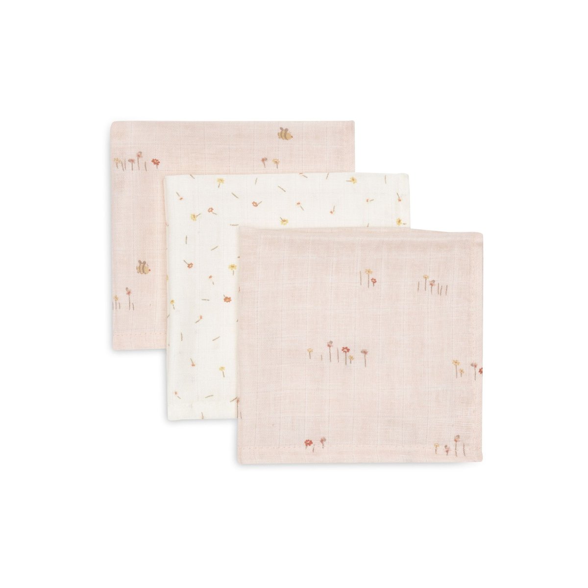 Lot de 3 langes en coton rose pretty picnic, JOLLEIN