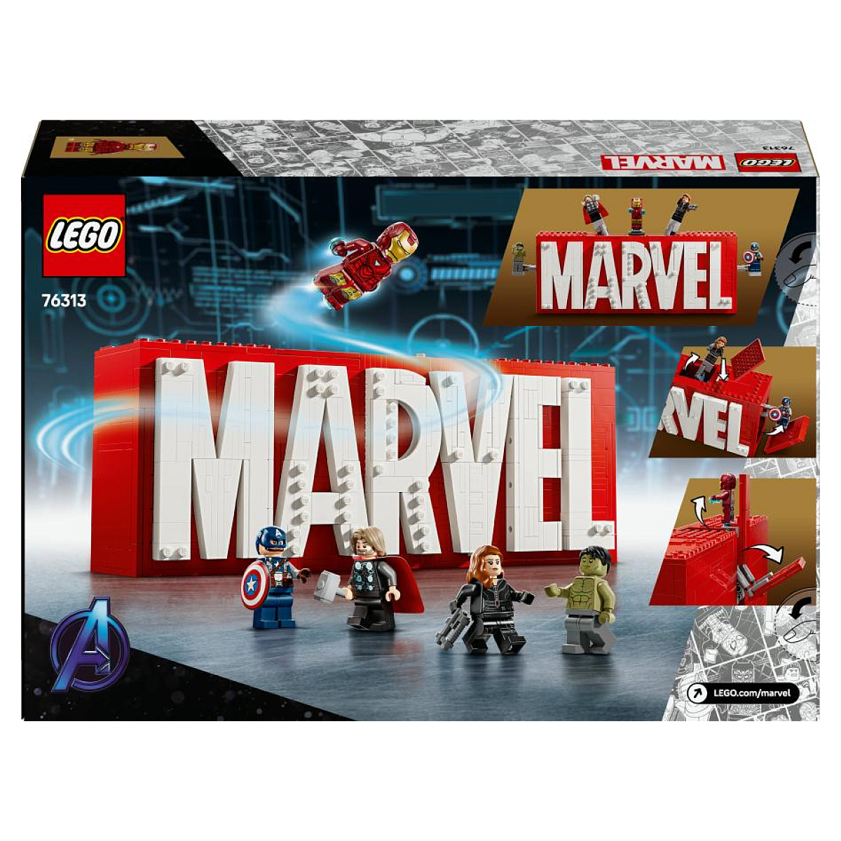 76313 Logo MARVEL et ses super-héros ® Marvel Super Heroes couleur unique, LEGO