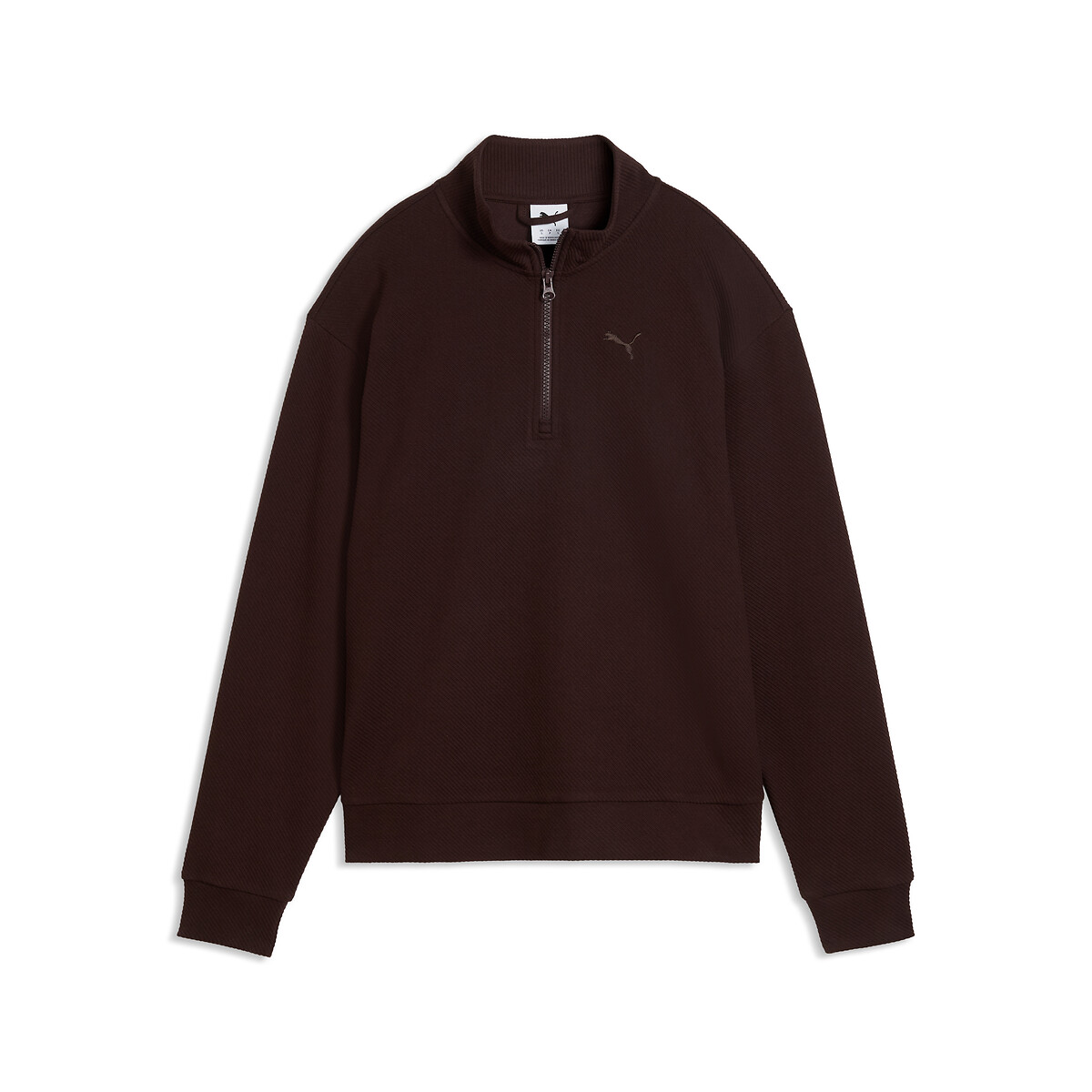 Sweat demi-zip ESSENTIALS ELEVATED marron chocolat, PUMA