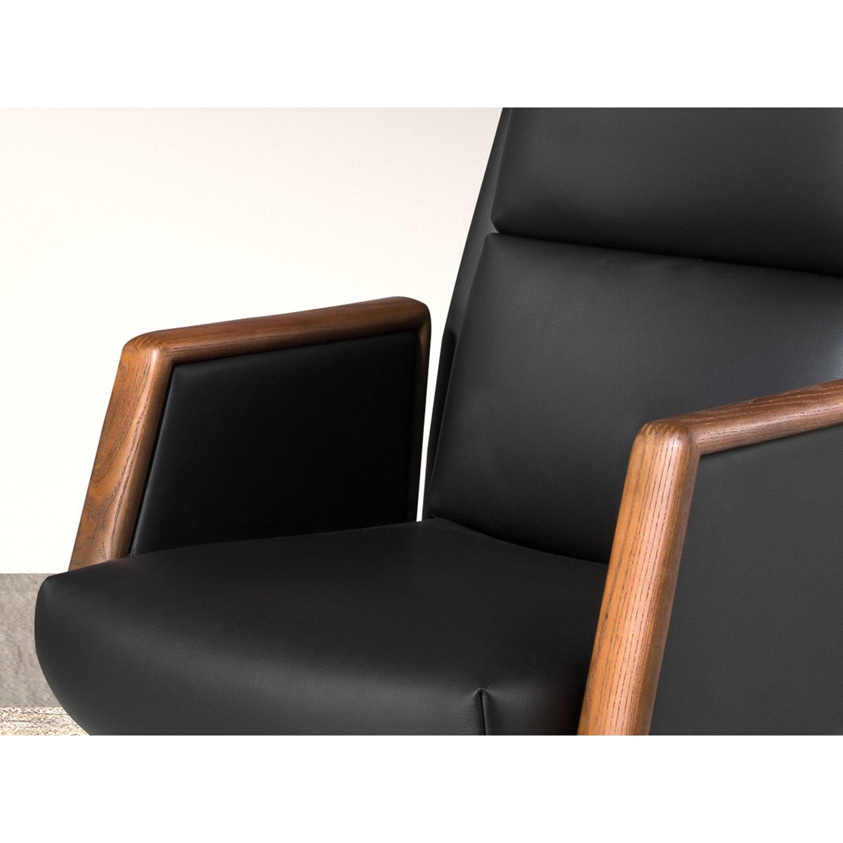 Fauteuil de bureau pivotant en similicuir noyer | noir, ANGEL CERDA
