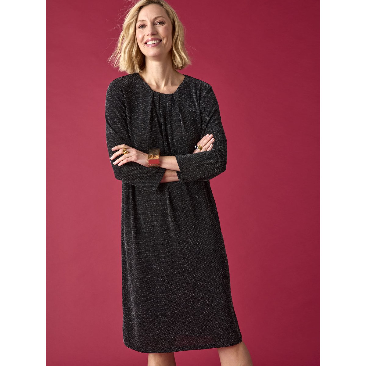 Robe en maille esprit fête noir, DAXON