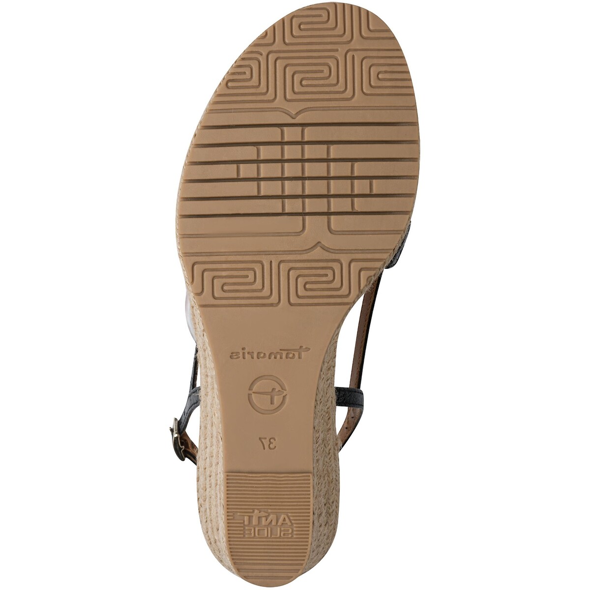 Leather Wedge Sandals black, TAMARIS