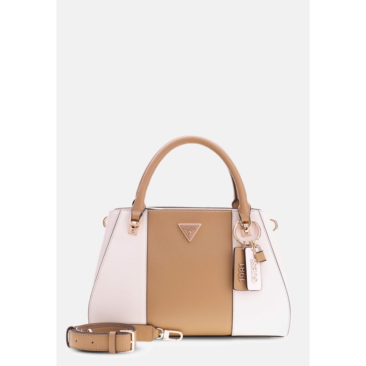 Sac À Main Noelle Saffiano beige, GUESS