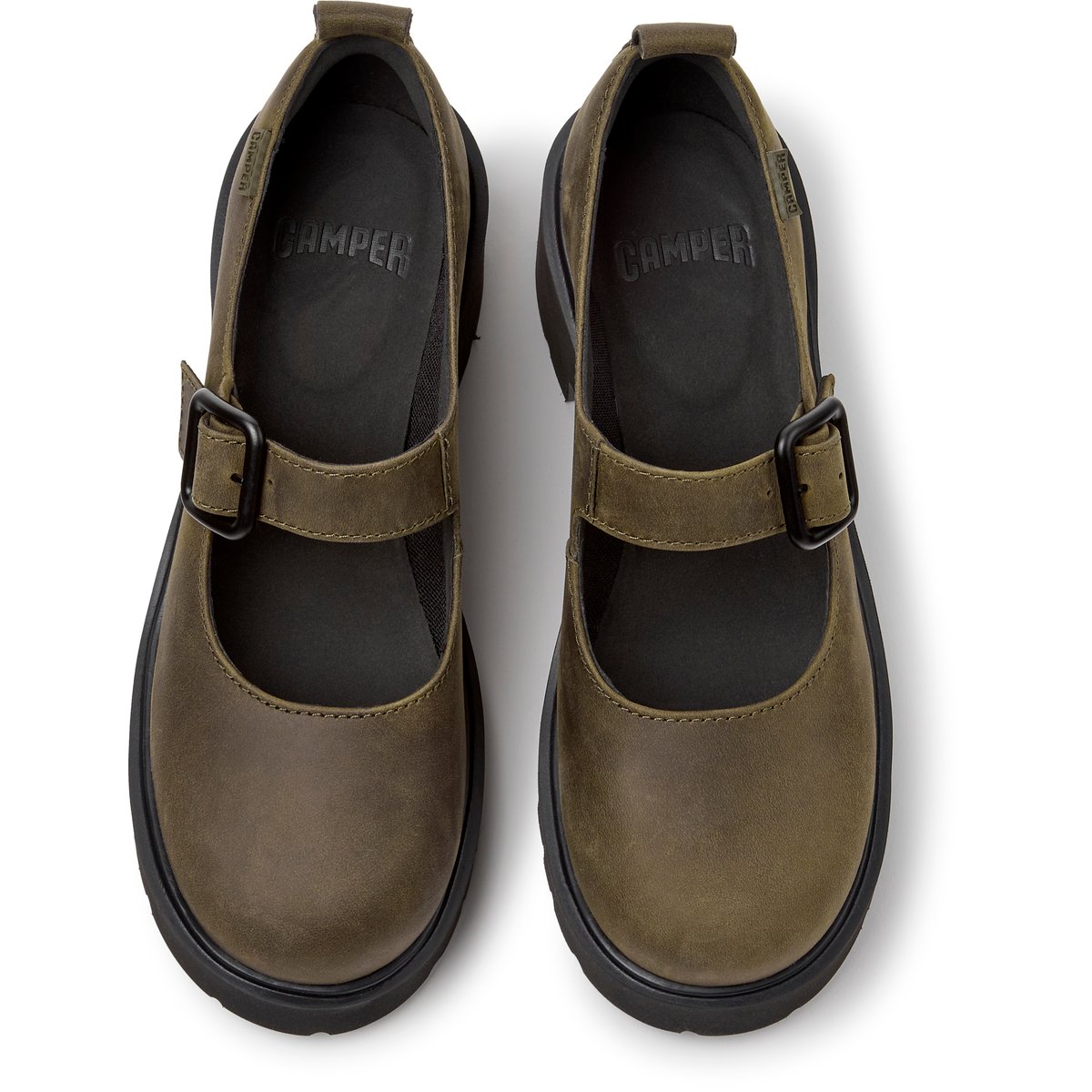 Mocassins Milah Nubuck Leather vert fonc10, CAMPER