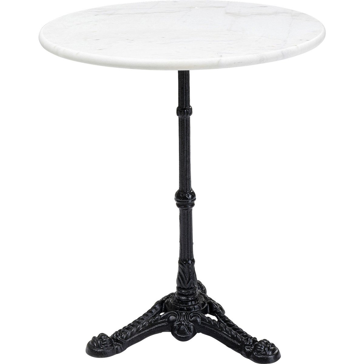 Table ronde en marbre et acier, BISTROT noir et blanc, KARE DESIGN