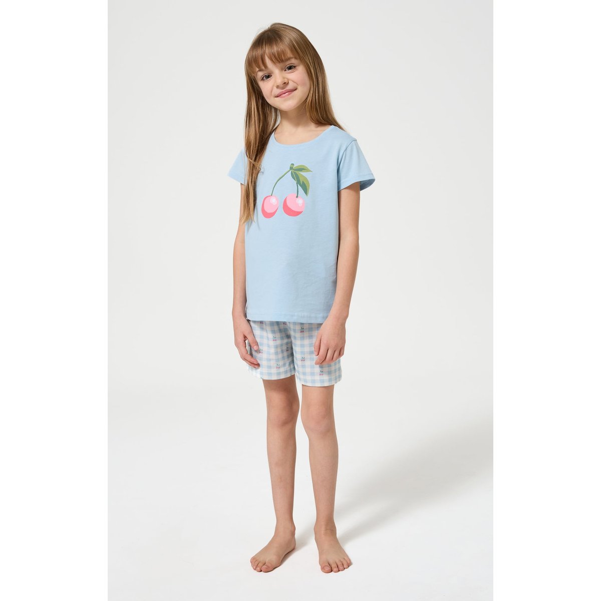 Pyjashort enfant en coton imprimé Cherry ciel, ARTHUR